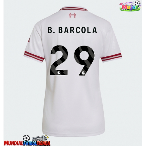 Camiseta Liverpool Bradley Barcola #29 Segunda Equipación Replica 2026-27 para mujer mangas cortas